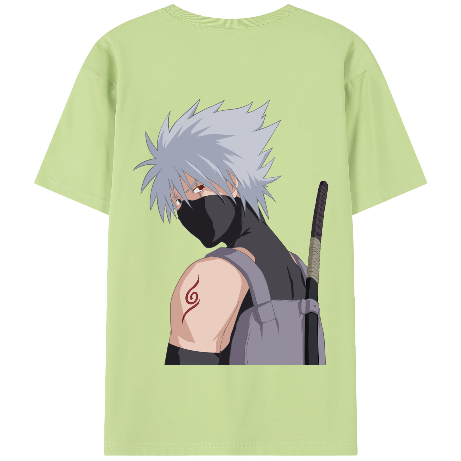 （画像用） NARUTO -ナルト- はたけ カカシ Hatake Kakashi 綿100％半袖Tシャツ（背面プリント）
